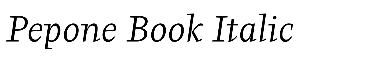 Pepone Book Italic